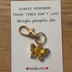 Gold and Yellow Butterfly Keychain